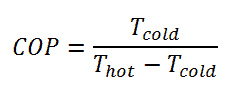 COP - coeficiente de rendimiento - ecuación3