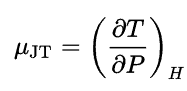 Coeficiente de Joule Thomson - equação