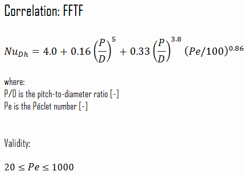 Número Nusselt - Metal líquido - FFTF