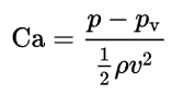 número de cavitación - ecuación