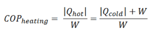 coefficient de performance - pompe à chaleur - équation