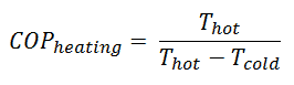 coeficiente de desempenho - bomba de calor - equação2