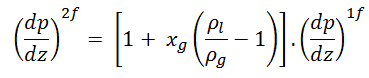 Chute de pression en deux phases - équation2